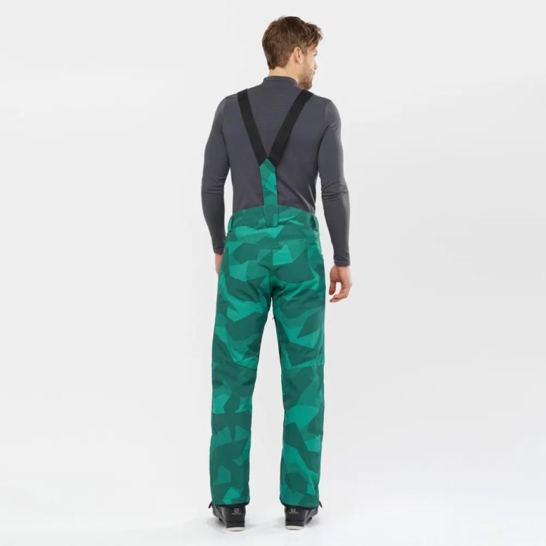 Green Salomon Edge Men's Ski Pants | PH 41976U